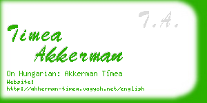 timea akkerman business card